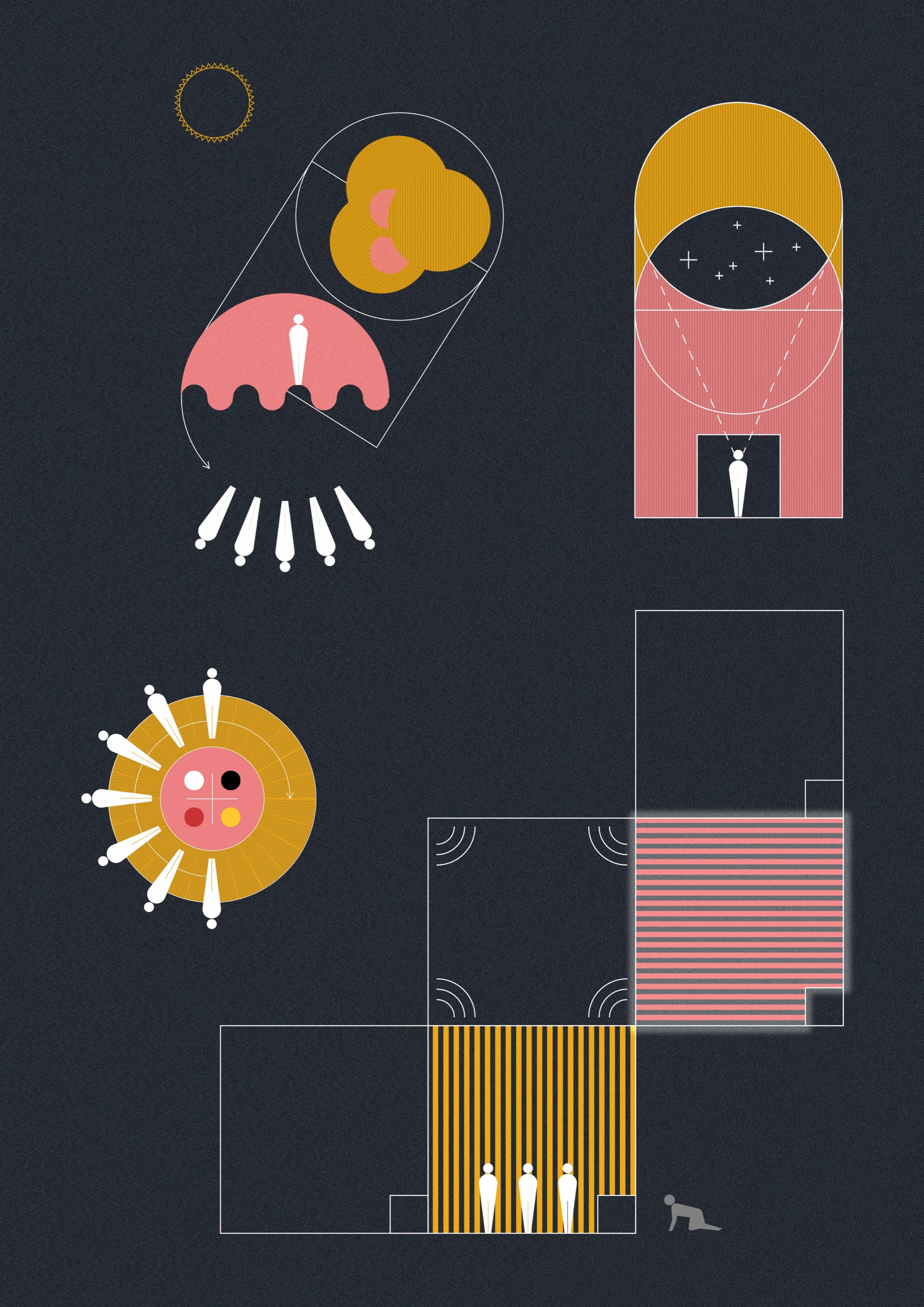 HKW Pavilion program and spatial diagram.